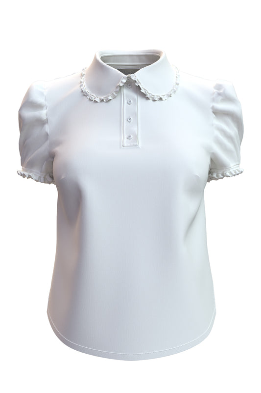 Cropped Puff Sleeve Polo