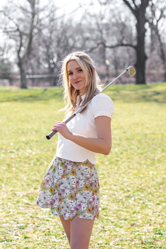 Cropped Puff Sleeve Polo