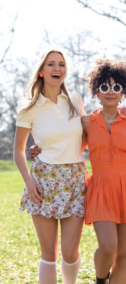 Cropped Puff Sleeve Polo