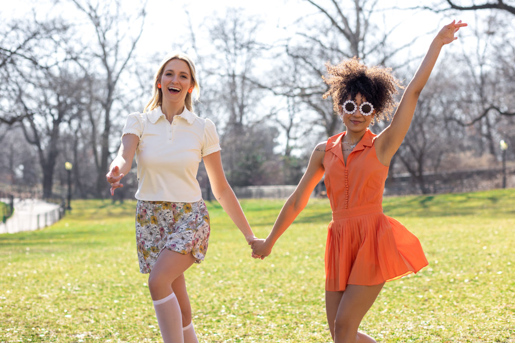 Pleated Golf Romper