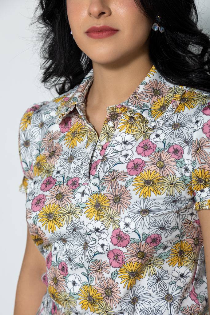 Flower Power Cropped Polo