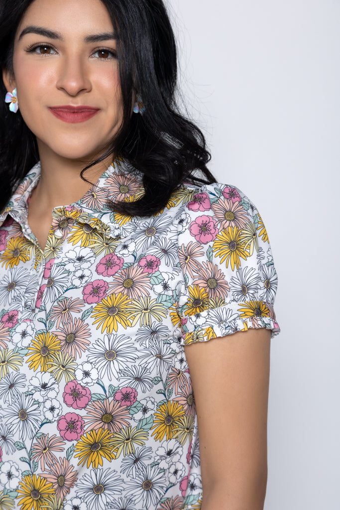 Flower Power Cropped Polo