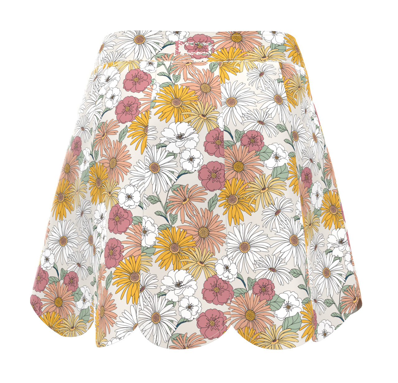 Flower Power Scalloped Skort